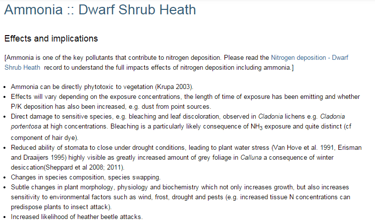 habitat pollutant record