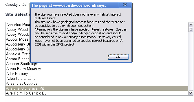 no feature at site