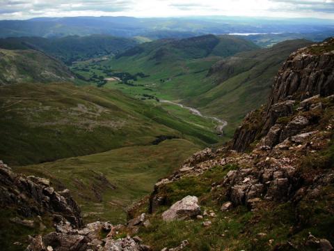 A photo of a mountain valley